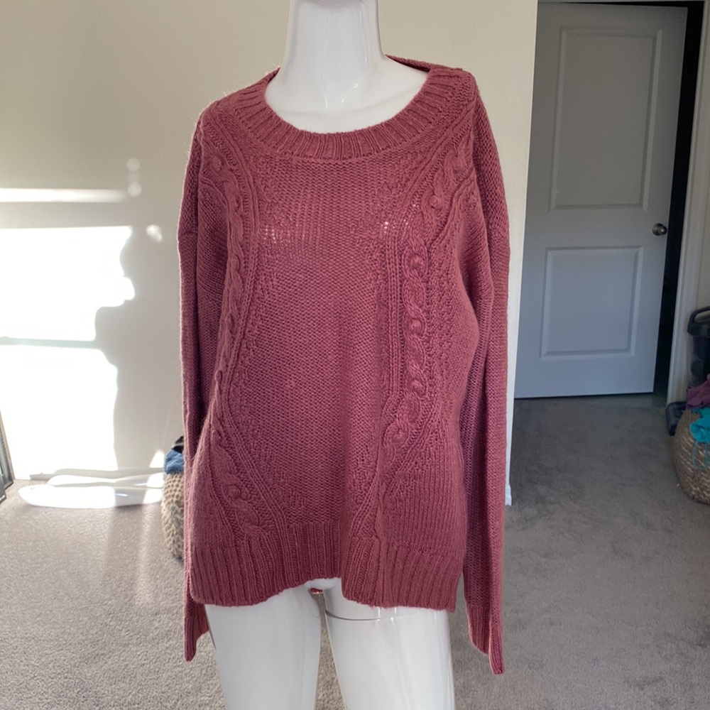 KENSIE PINK SWEATER SHIRT TOP SIZE L MSRP $78.00 NWT